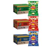 Walkers Crisps 3 Flavour Mix (Ready Salted, Salt & Vinegar, Cheese & Onion) - 32 x 32.5g, Selection Box