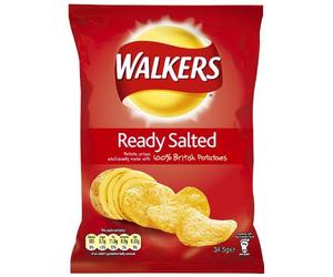 Walkers Crisps Ready Salted 32.5 grams (Pack of 48)