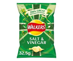 Walkers Crisps Salt and Vinegar 32.5 g (Pack of 48)