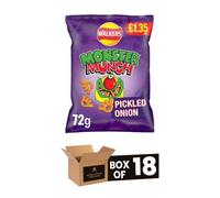 Walkers Crisps Variety Flavours Multipack | Snack Box for Parties, Lunchbox (Case of 18, Monster Munch Pickled Onion 72g)