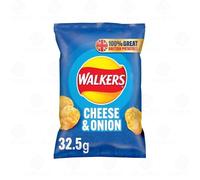 Walkers Crisps Variety Flavours Multipack | Snack Box for Parties, Lunchbox (Cheese & Onion 32.5g x 32Pack