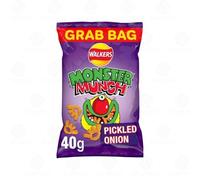 Walkers Crisps Variety Flavours Multipack | Snack Box for Parties, Lunchbox (MONSTER MUNCH PICKLED ONION 40g - Pack 35)