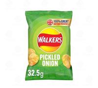 Walkers Crisps Variety Flavours Multipack | Snack Box for Parties, Lunchbox (PICKLED ONION 32.5g - Pack 32)
