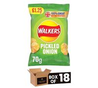 Walkers Crisps Variety Flavours Multipack | Snack Box for Parties, Lunchbox (Pickled Onion - PMP £1.35-70g x 18Pack)