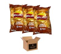 Walkers Crisps Variety Multipack | Assorted Flavours - Classic British Snack Box for Sharing, Lunchbox & Traveling - Family Party Pack Flavored Crispy Snacks (Pack 3, 6xWakers Crispy Roast Chicken)