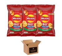 Walkers Crisps Variety Multipack | Assorted Flavours - Classic British Snack Box for Sharing, Lunchbox & Traveling - Family Party Pack Flavored Crispy Snacks (Pack 3, 6xVariety Crisps)