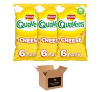 Walkers Crisps Variety Multipack | Assorted Flavours - Classic British Snack Box for Sharing, Lunchbox & Traveling - Family Party Pack Flavored Crispy Snacks (Pack 3, 6xQuavers Cheese)