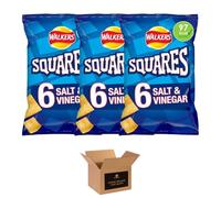 Walkers Crisps Variety Multipack | Assorted Flavours - Classic British Snack Box for Sharing, Lunchbox & Traveling - Family Party Pack Flavored Crispy Snacks (Pack 3, 6xSquares Salt Vinegar)