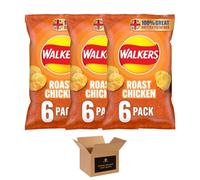 Walkers Crisps Variety Multipack | Assorted Flavours - Classic British Snack Box for Sharing, Lunchbox & Traveling - Family Party Pack Flavored Crispy Snacks (Pack 3, 6xRoast CHicken)