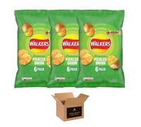 Walkers Crisps Variety Multipack | Assorted Flavours - Classic British Snack Box for Sharing, Lunchbox & Traveling - Family Party Pack Flavored Crispy Snacks (Pack 3, 6xPickled Onion 25g)