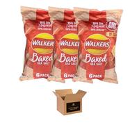 Walkers Crisps Variety Multipack | Assorted Flavours - Classic British Snack Box for Sharing, Lunchbox & Traveling - Family Party Pack Flavored Crispy Snacks (Pack 3, 6xBaked Sea Salt)
