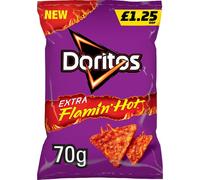 Walkers Doritos Extra Flamin' Hot Crisps Snacks 15 x 70g PMP Bags