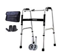 Walkers， Foldable Elderly Walker Trolley with 2 Wheels and Carry Bag,Walking Frame |Mobility Aid |Rolling tors - Adjustable Height Aluminum Cane Holder for Geriatric Handicap Bariatric