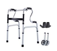 Walkers，Foldable Elderly Walker Trolley with 2 Wheels,Walking e |Mobility Aid |Rolling tors - Adjustable Height Aluminum Cane Holder for Geriatric Handicap Bariatric Decoration