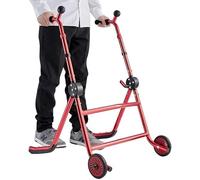 Walkers，Foldable Walking e with 2 Swivel Wheels Lightweight Standard Walker with Wheels Adjustable Height Folding Mobility e Non-Slip Foot Pad(Light Blue) (Red)