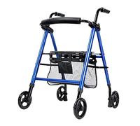 Walkers，Folding 4-Wheel tor Walker with Seat Lightweight Lockable Brakes Mobility Aid with Backrest Basket Supports Up to 330Lbs