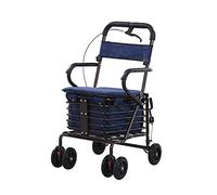 Walkers,Folding Tor Tor Elderly Walker, Tors Lightweight Steel Pipe Folding Four Wheel Tor Walker with Padded Seat Carry Basket Walking Aid-A