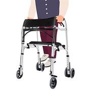 Walkers， Folding tor tor Elderly with Wheels & Seat,Compact Upright tor Rolling for Seniors/Old Women,Stability Foldable Walking Mobility Aid,Load 400Lbsth Seat