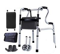 Walkers, Folding tor tor tor Walker Folding Lightweight 2 Wheels Front Wheeled Support Adjustable Portable Compact Elderly Walking Mobility Aid