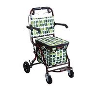 Walkers, Folding Tor Tor Tor Walker,Shopping Cart Folding Walker with Wheels Walking Frame with Shopping Basket Padded Seat Trolley Disability Aids