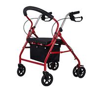 Walkers, Folding Tor Tor Tor Walker with Seat,Adjustable Rolling Walker with Four Wheels for Elderly,Disabled,Limited Mobility Patients,265 Lb Weight Capacity