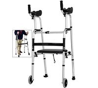 Walkers, Folding Tor Tor Tors Foldable Standard Walker Height Adjustable Elderly Walking Mobility Aid Lightweight Rehabilitation Auxiliary with Arm Rest Pad and Wheels