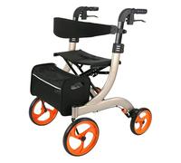Walkers,Folding tor tor Upright Walker, Stand Up Forearm Walker, The Elderly Trolley Seat Can Sit On A Walk, Light and Simple Folding Adult Rehabilitation Four-Wheel Shock-Absorbing Roller