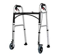 Walkers, Folding tor tor Walker,Adjustable for Short People,Foldable Seniors with 2 Wheels,Bath Seat & Hand Brake,Load 150Kg/330Lbs Walker