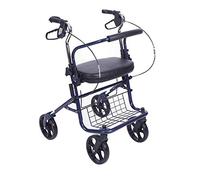 Walkers，Folding tor tor Walker,Folding tor Walker 4 Wheel Medical Rolling with Seat Bag-Mobility Aid for Adult Senior Elderly Handicap-Aluminum Transport Chair Outdoor(Blue)