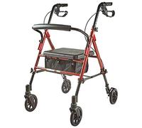 Walkers，Folding tor tor Walker,Wheeled tor Walker with Seat Folding Transport Chair for Adult Senior Elderly Outdoor (Red)