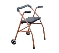 Walkers for Seniors Aluminum Alloy Folding 2-Wheel Walker Wheeled Walking Frame with Handrails for Elderly Disabled Walker Standard Walker Rollator Wa