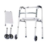 Walkers for Seniors Aluminum Walking Aids,Duty Folding Walker with 2 Wheels for Seniors,Adults Extra Wide Front Wheel Walker,Walking Frame,Mobility Ai