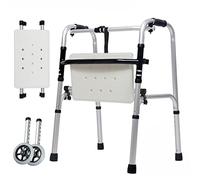 Walkers for Seniors Elderly Crutches Walker Rehabilitation Training Equipment Light Multi-Function Walker Adjustable Mobility Aid for Handicap,F