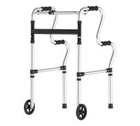 Walkers for Seniors,Foldable Rolling&Front Wheel Walker,Lightweight with Removable Wheels,8-Adjustable Heights, Upright Support Up to 450Lbs for Elderly&Adults