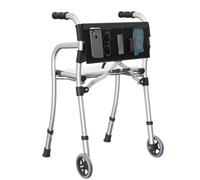 Walkers for Seniors, Folding Standard Walker with Seat, Lightweight Aluminum Mobility Rolling Walker for Seniors and Adults, Compact Travel Walker Height Adjustable, Supports 350 lbs，Only 8LBS