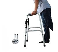 Walkers for Seniors Heavy Duty Rolling Walker, Foldable Upright Walker with Wheels, Adjustable Height Step Assist for Seniors Adult, Indoor Carpet Rollator Walkers