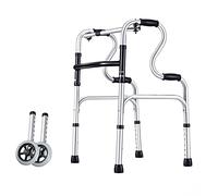 Walkers for Seniors Heavy Duty Rolling Walker, Foldable Upright Walkers with Wheels, Adjustable Height Step Assist for Seniors Adult, Indoor Carpet Rollator Walker(with 2 Wheels)