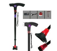 Walkers for seniors Multi-Function Intelligent Elderly Crutches Walking Cane Stick， Adjustable LED Light Non-Slip Telescopic Walking Stick Smart Radio Alarm Aluminum Crutches rollator walker， Durable