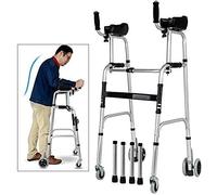 Walkers for Seniors Stand Upright Walker with Armrest, Adjustable Height 4 Wheels Walker, Tall Adult Seniors People with Disability Rollator Walker, D(Without Seat)