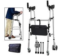 Walkers for Seniors Walkers for The Elderly Upright Posture Rolling Walker with Armrest Support Pad,4 Wheel Walker Rollator with Seat,Elderly Walking