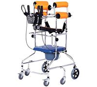Walkers for Seniors Walking e,Standing Walk Stand/Walker/Toilet Seat Walk Height Adjustable 6 Wheels with Handbrake,Space Saver rollator Walker (Orange) (Orange)
