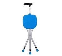 Walkers for seniors Walking Stick Foldable Walking Crutch LED Light Flat Folding Seat Stick 5 Adjustable Height Levels for Men or Women Disabled and Elderly Mobility Cane rollator walker， Durable Mobi