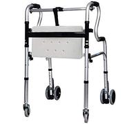 Walkers for Seniors Wheelchair Aluminum Walker Rehabilitation Training Walking Frame One-Button Folding,Portable Storage,with Seat Platewalking Frame