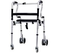 Walkers for Seniors Wheelchair Aluminum Walker Rehabilitation Training Walking Frame One-Button Folding, Portable Storage, with Seat Plate Walking Fra