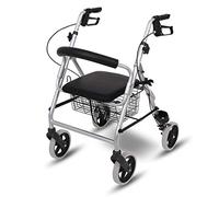 Walkers for Seniors with Seat and 4 Wheel Walker for Seniors, Foldable, Rollator Walker with Three Wheels, Height Adjustable Handles kxtmm