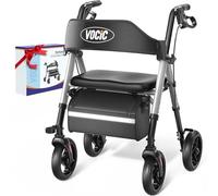 Walkers for Seniors, Z21 Rollator Walker with Seat Supports 350lb, 8" Big Wheels for All Terrain, Ergonomic Arc Seat & 6" Ultra Backrest Foldable Walker, Dual Height Adjustment, Lightweight 2025