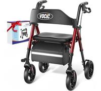 Walkers for Seniors, Z21 Rollator Walker with Seat Supports 350lb, 8" Big Wheels for All Terrain, Ergonomic Arc Seat & 6" Ultra Backrest Foldable Walker, Dual Height Adjustment, Lightweight 2025