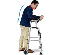 Walkers for The Elderly Elderly Upright Standard Walkers,Foldable Walking Rollator with Arm Rest Pad for The Lid Mobility with & Seniors (Size : Walker+4 Wheels+Seat) (Walker+4 Wheels+S ()