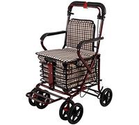 Walkers for The Elderly Folding Upright Walker,Lightweight Rollator Walker,Standard Seat Height,Seat and Wheels,Dual Braking System,for Seniors and Adults,Lever Brake (Size : Double Brake) (Lever br