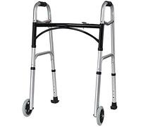 Walkers for The Elderly Folding Walker,Walking Aids Portable Lightweight with Foot Front Wheeled Support Walking Mobility Aid Aluminum Alloy 8 Gear Height Adjustable for Elderly Disabled (Without wh